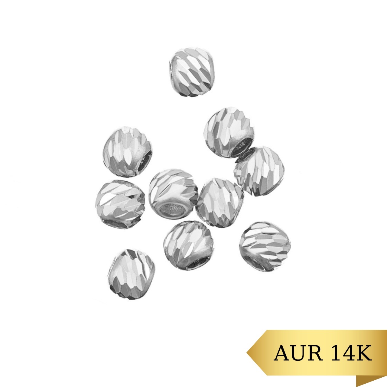 Bila Slash 2mm din AUR ALB 14K Diamond CUT