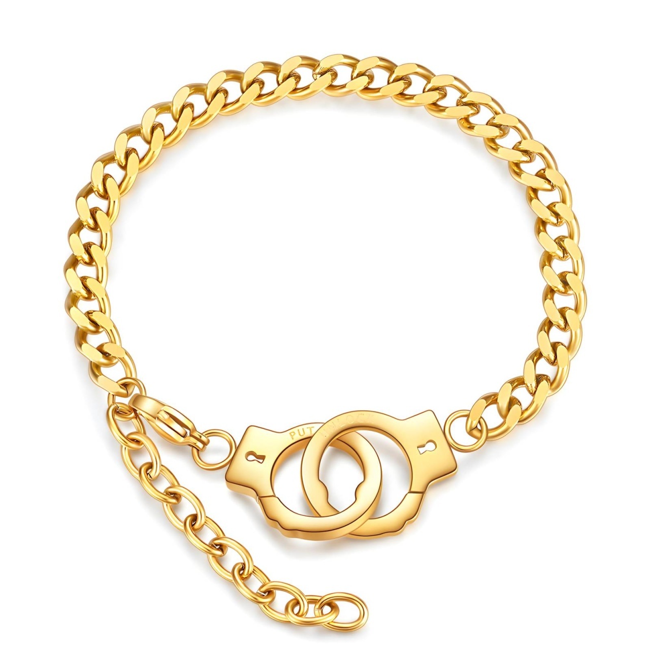 Bratara Handcuffs din Inox placata cu AUR 18K