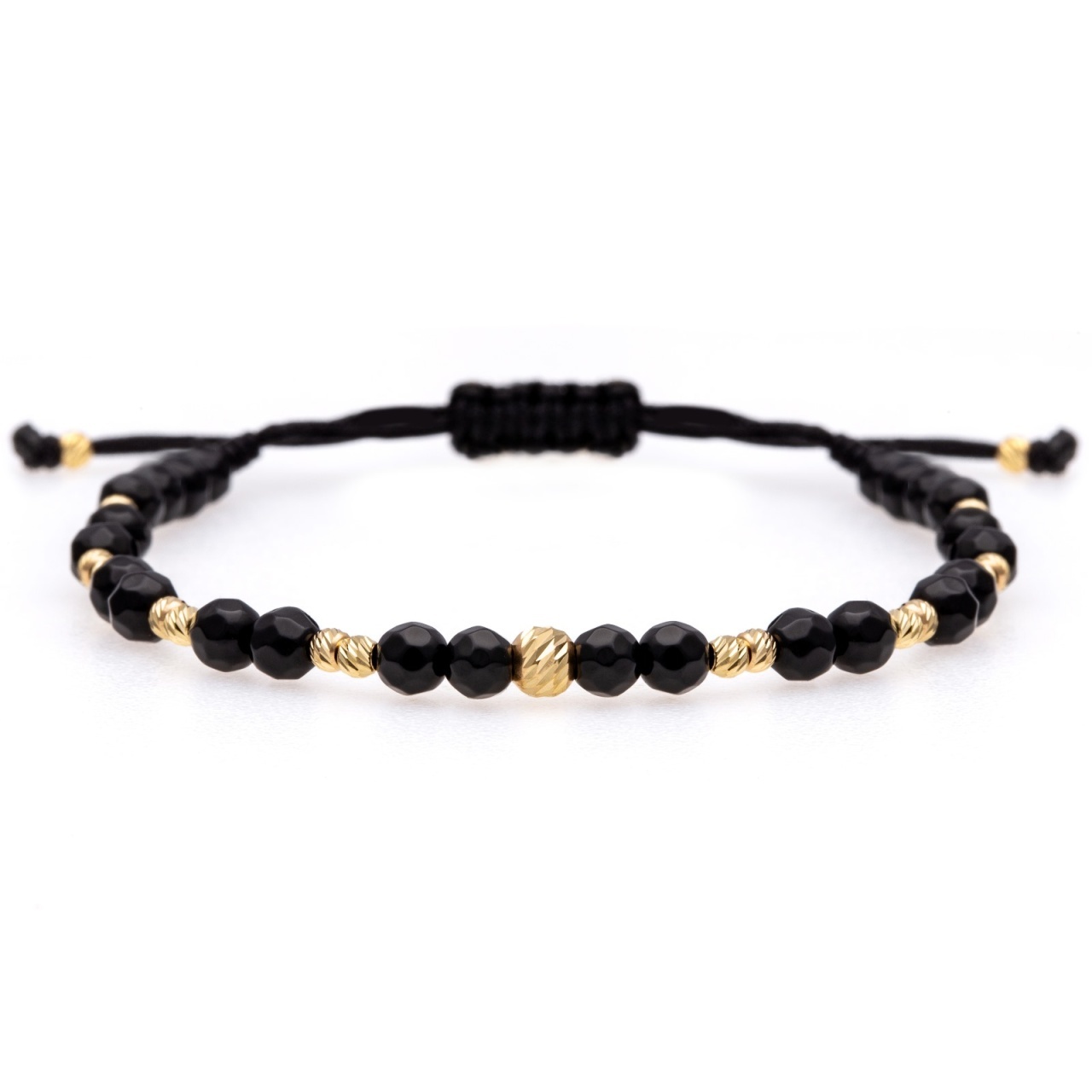 Bratara Midnight cu Onix si bile din aur 14K