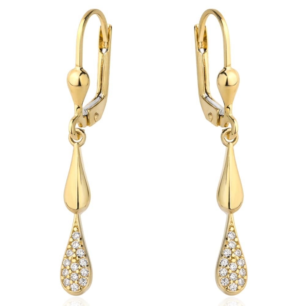 Cercei Aur 14k cu Model Neted si Zirconii