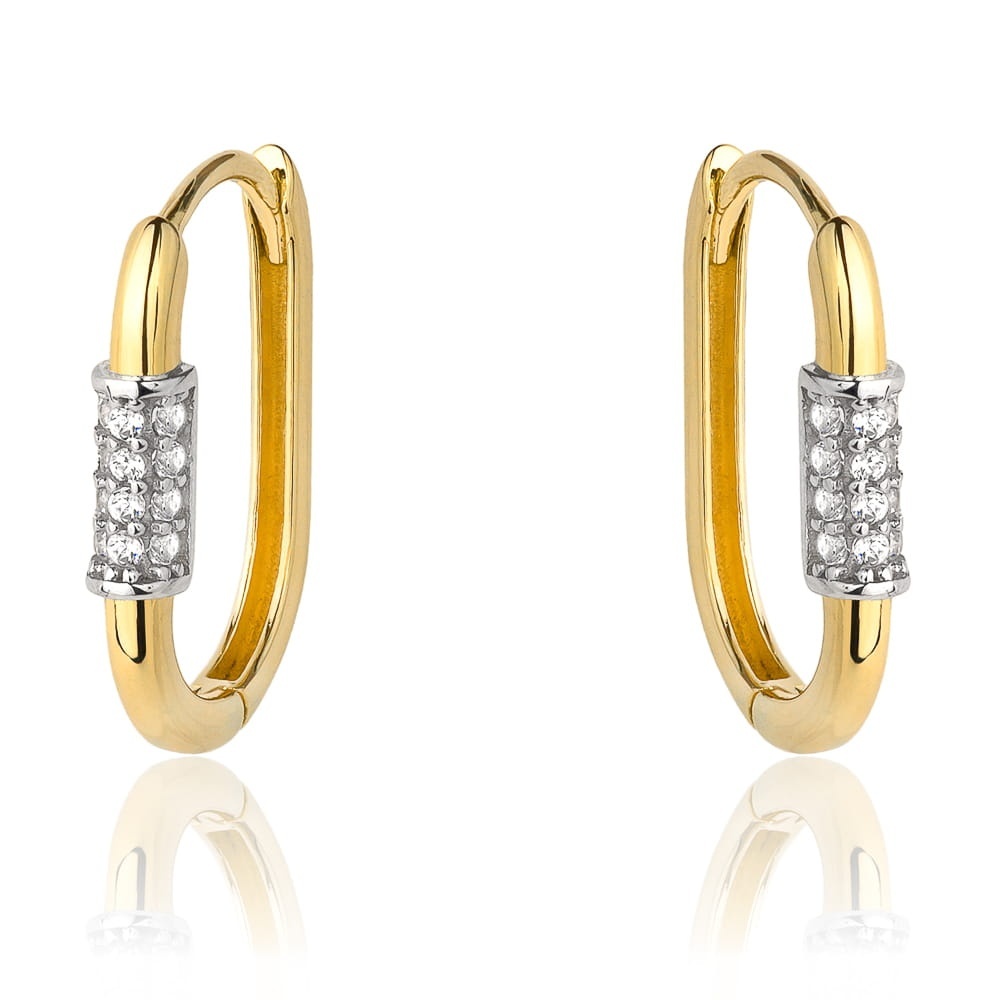 Cercei Aur 14k cu Zirconii Albe