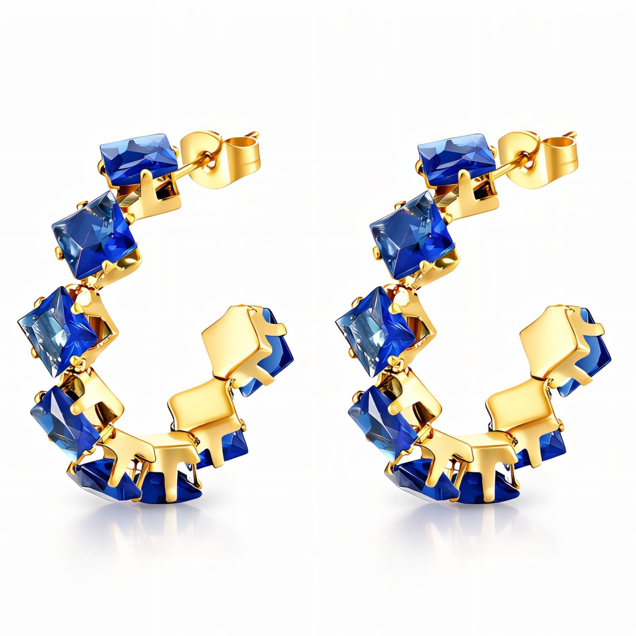 Cercei Crystal din inox placat cu aur 18K