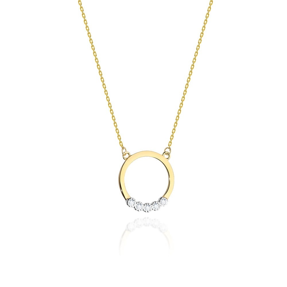 Colier Aur 14K cu Diamante Naturale 0.04 ct