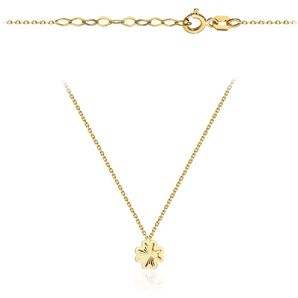 Colier Aur 14K cu Trifoi Diamantat