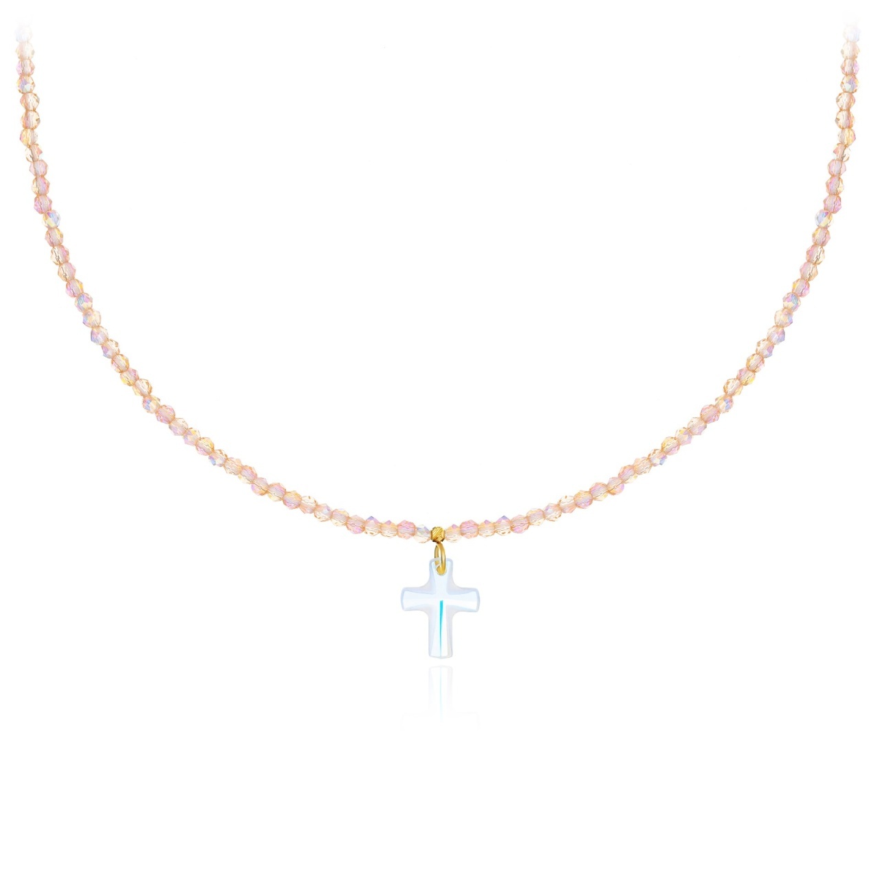 Colier Crystalissimo cu cruce și AUR 14K