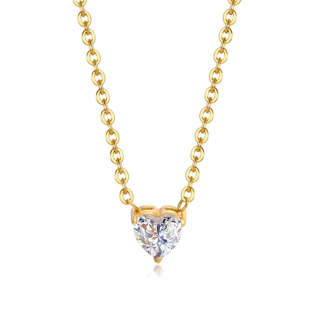 Colier Heartsio Crystal din Inox placat cu AUR