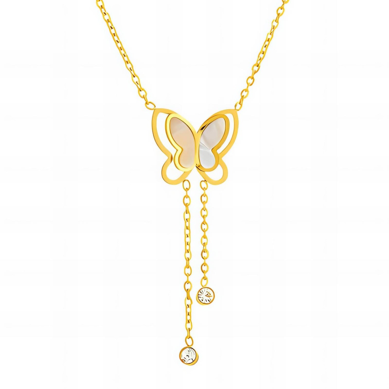 Colier My Butterfly din Inox placat cu AUR