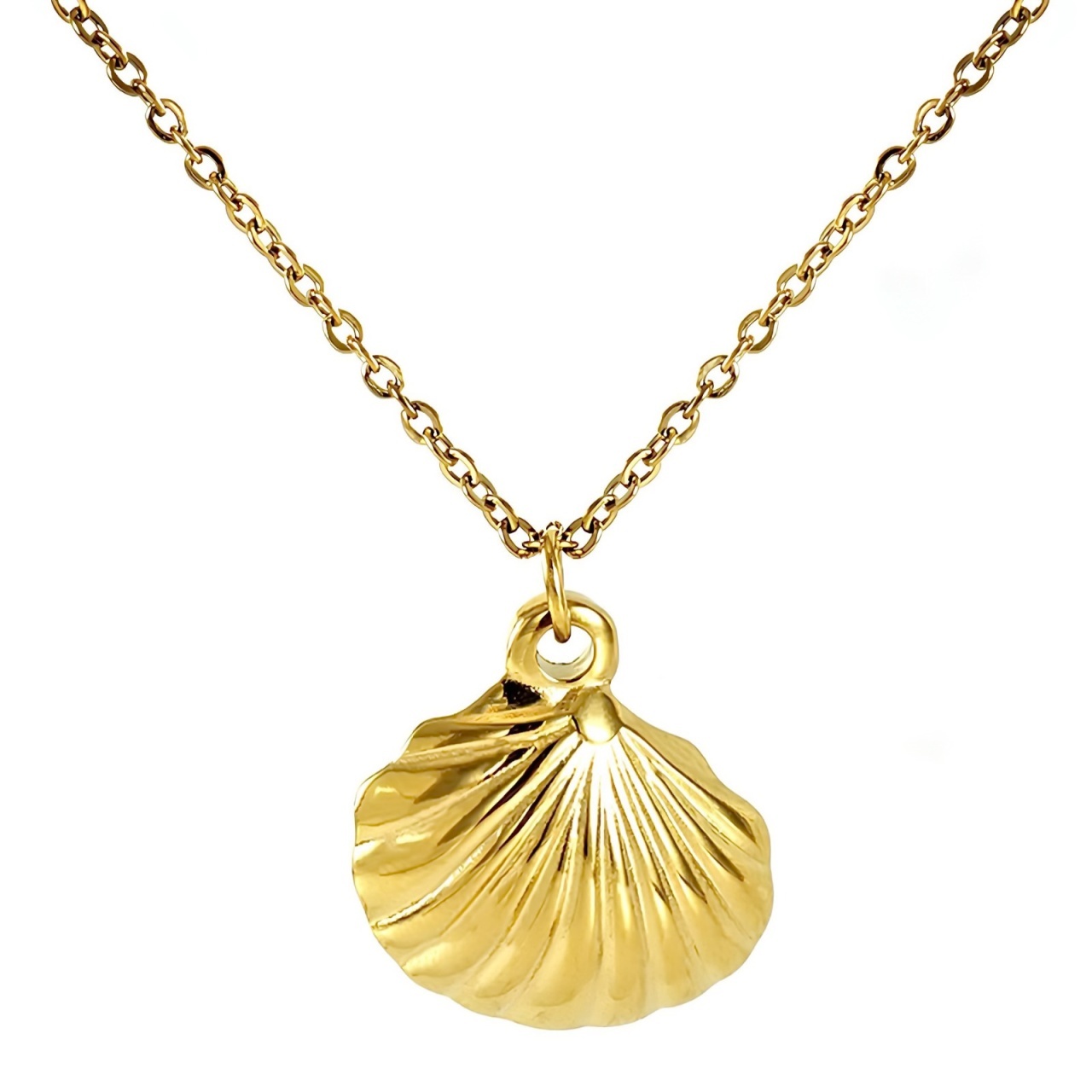 Colier Summer Shell din Inox placat cu AUR 18K