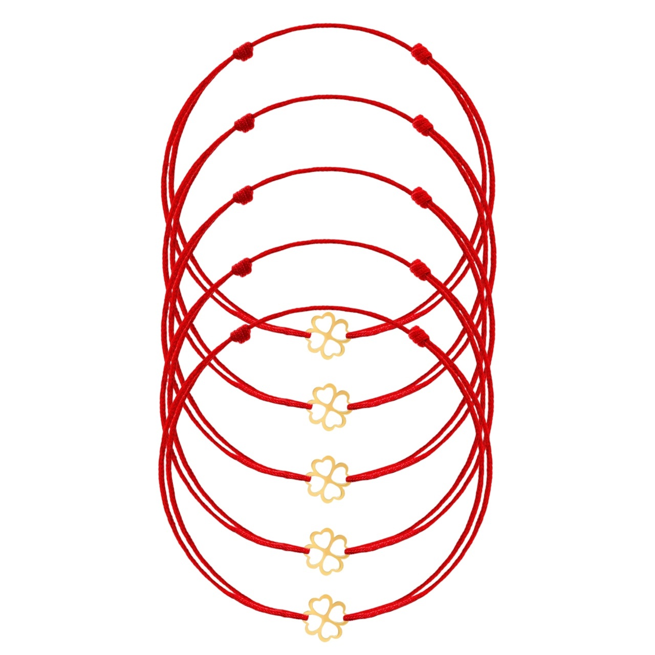 Engros Lot 5 brățări Trifoi Love Clasic Collection din Aur 14K