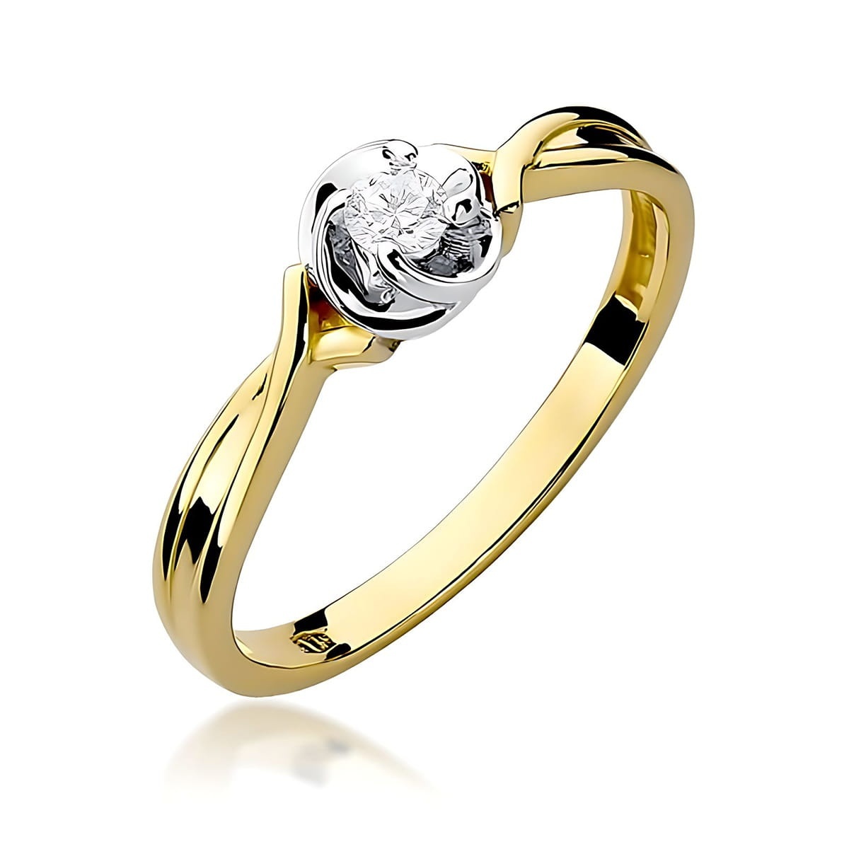Inel Aur 14K cu Diamant de Laborator 0.10 ct