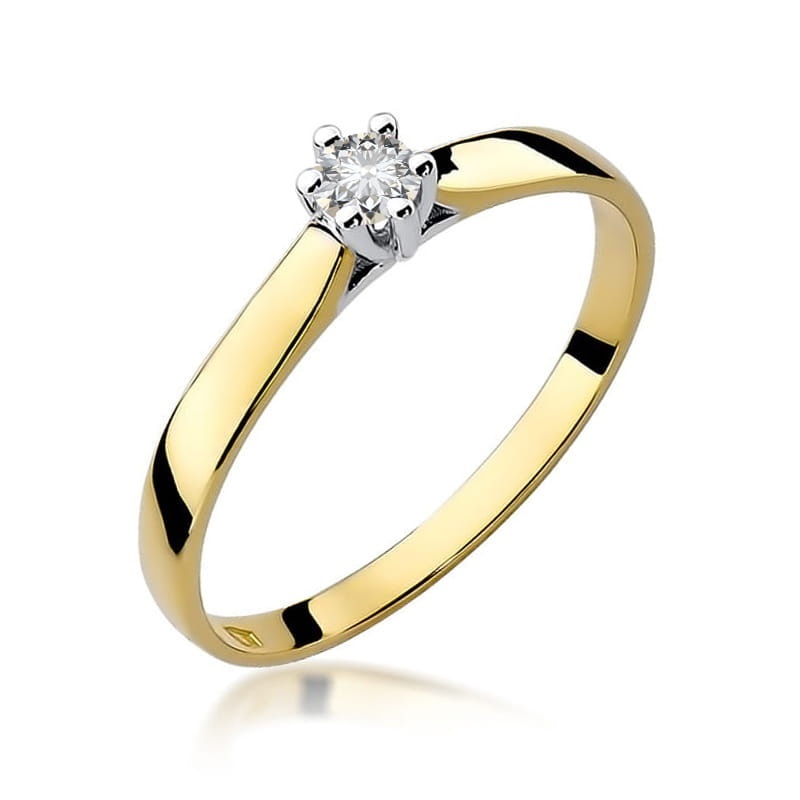 Inel Aur 14K cu Diamant Natural 0.12 ct