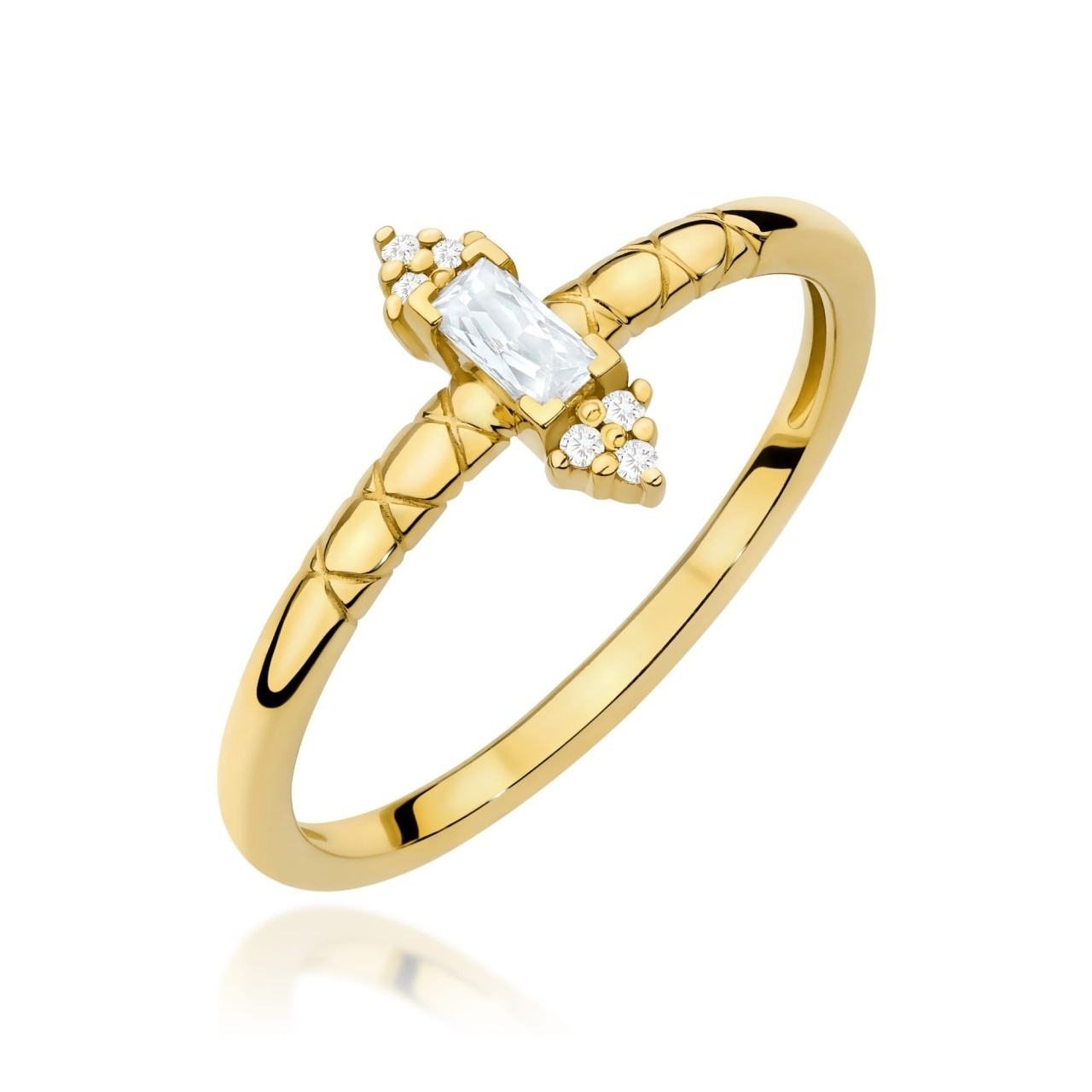 Inel Aur 14K cu Diamante Naturale 0.16 ct