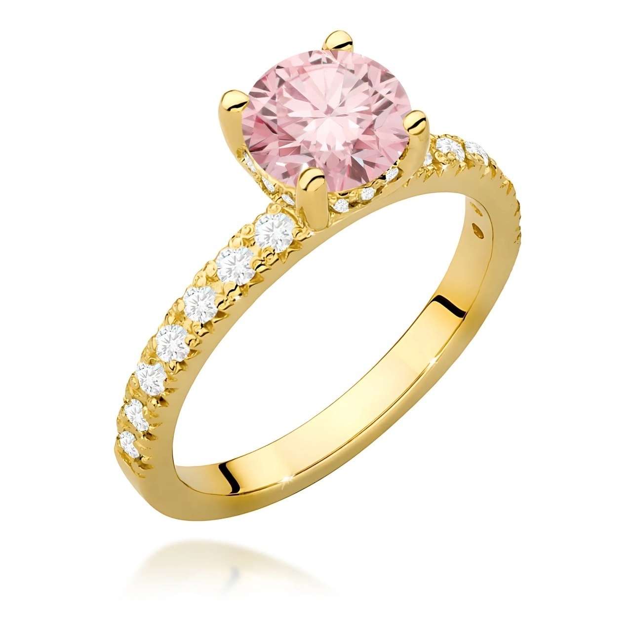 Inel Aur 14K cu Diamante Roz de Laborator 1.26 ct