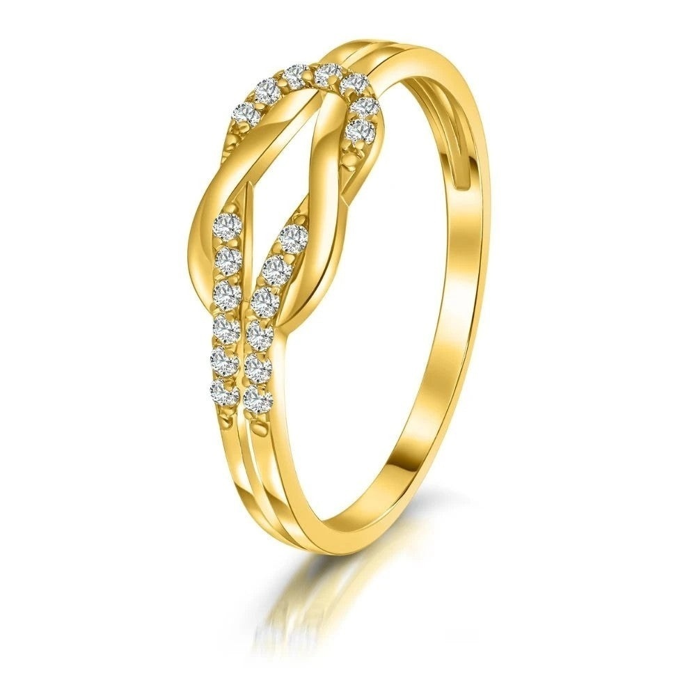Inel Aur 8K cu Zirconii - Design Modern