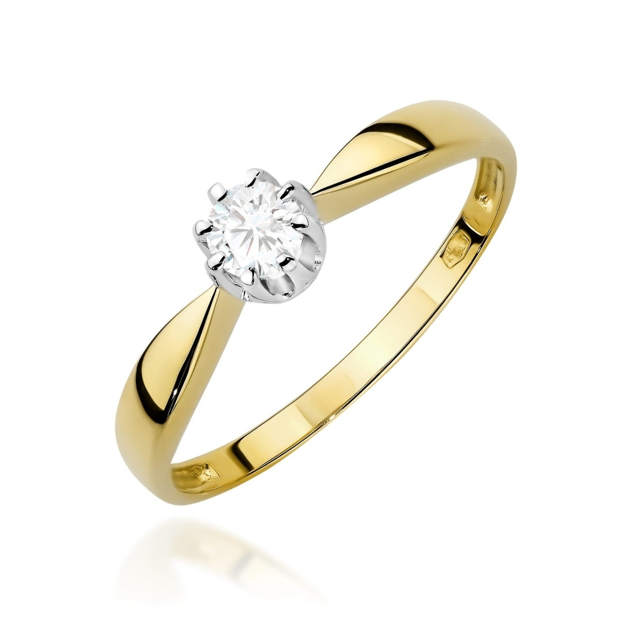 Inel Aur 9K cu Diamant de Laborator 0.15 ct