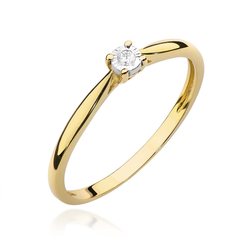 Inel Aur 9K cu Diamant Natural 0.01 ct