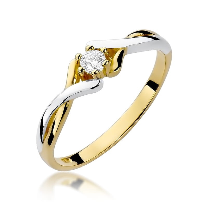 Inel Aur 9K cu Diamant Natural 0.10 ct