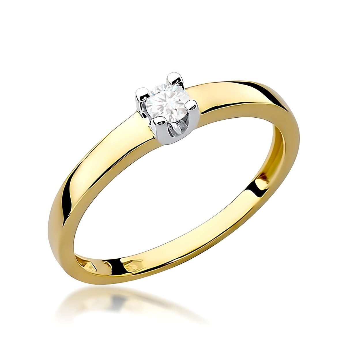 Inel Aur 9K cu Diamant Natural 0.12 ct