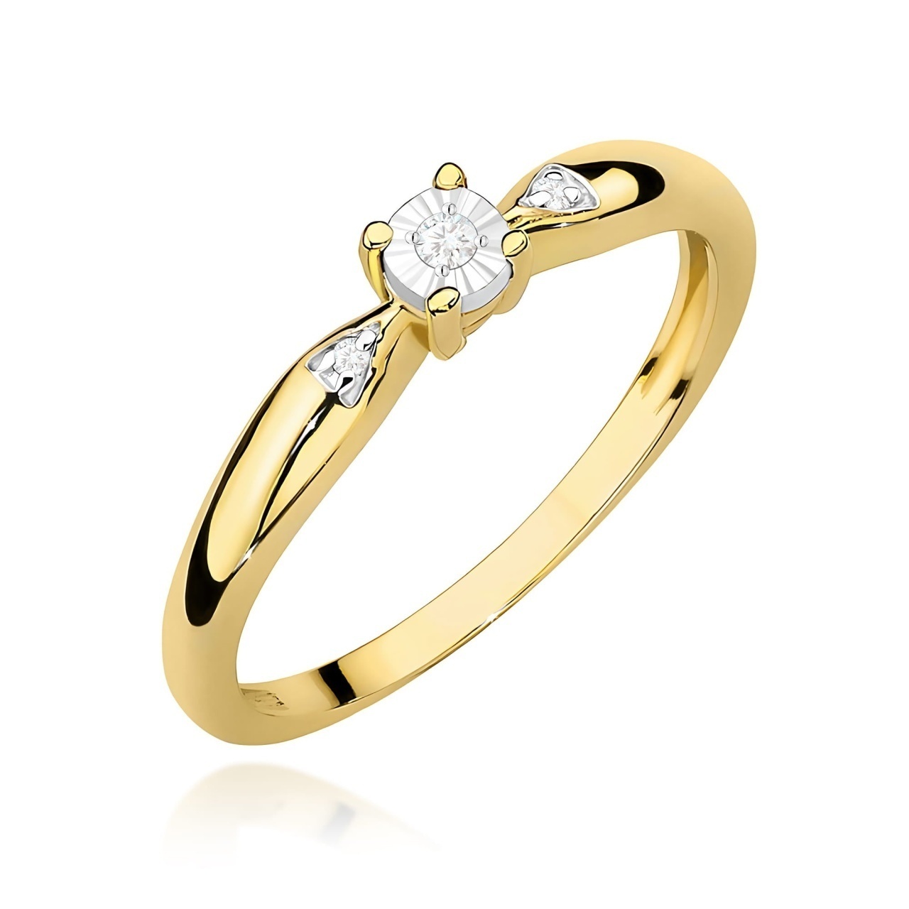 Inel Aur 9K cu Diamante Naturale 0.03 ct