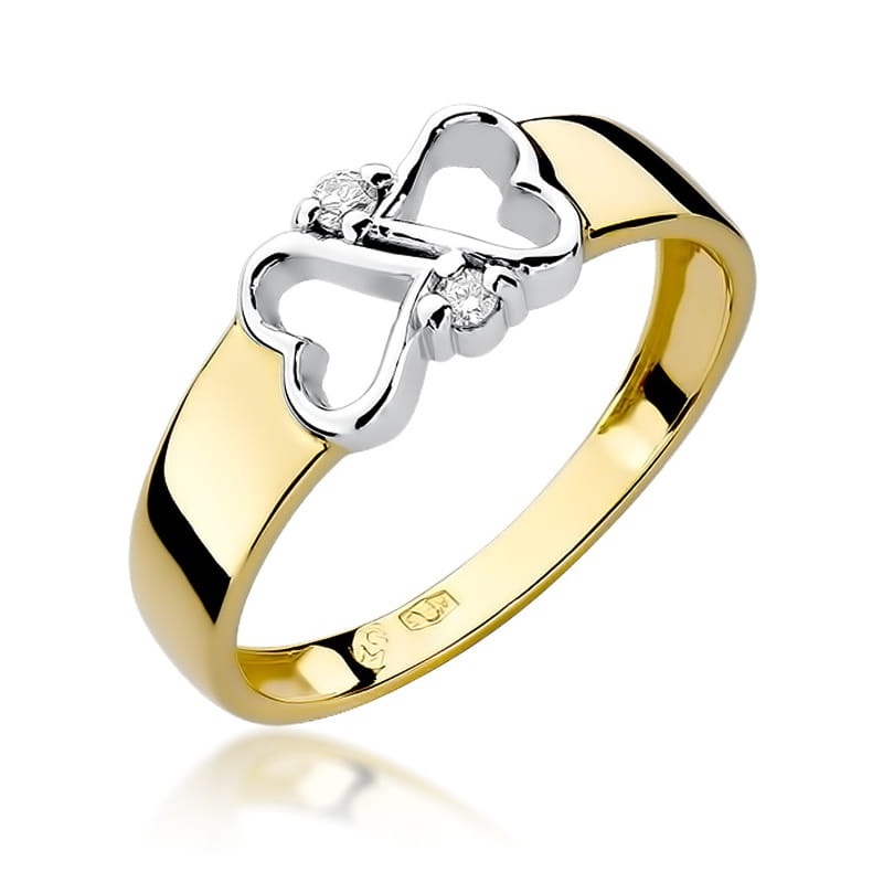 Inel Aur 9K cu Diamante Naturale 0.04 ct