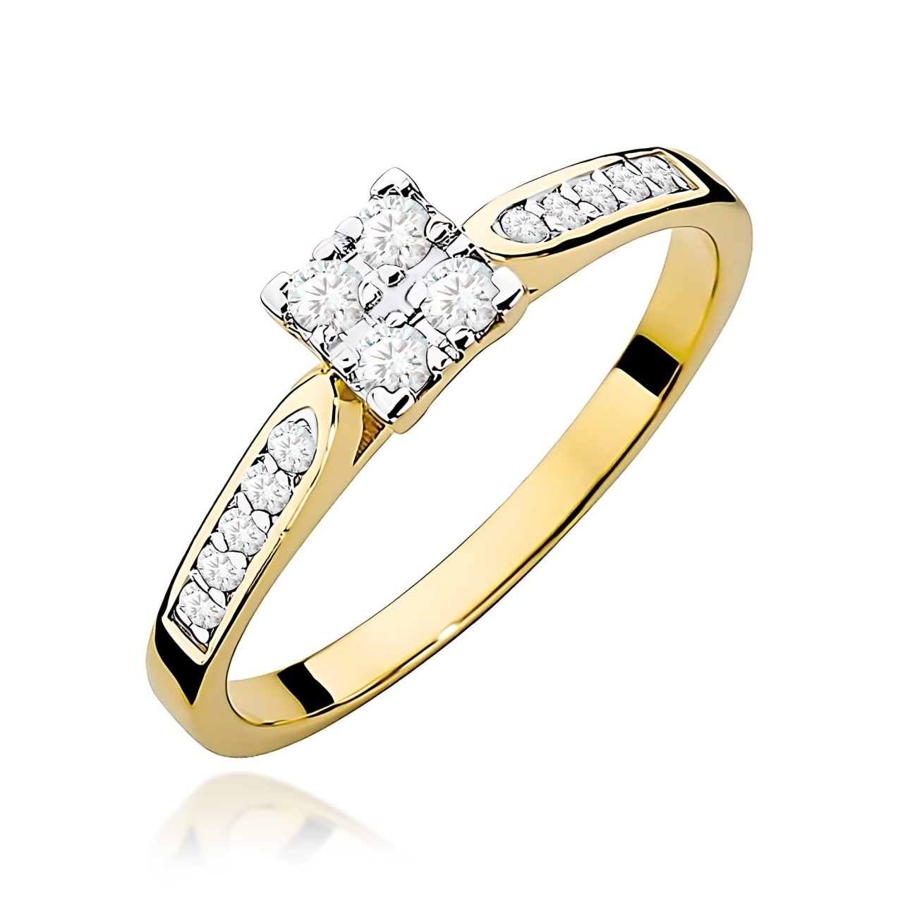 Inel Aur 9K cu Diamante Naturale 0.17 ct