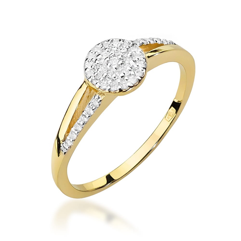 Inel Aur 9K cu Diamante Naturale 0.18 ct