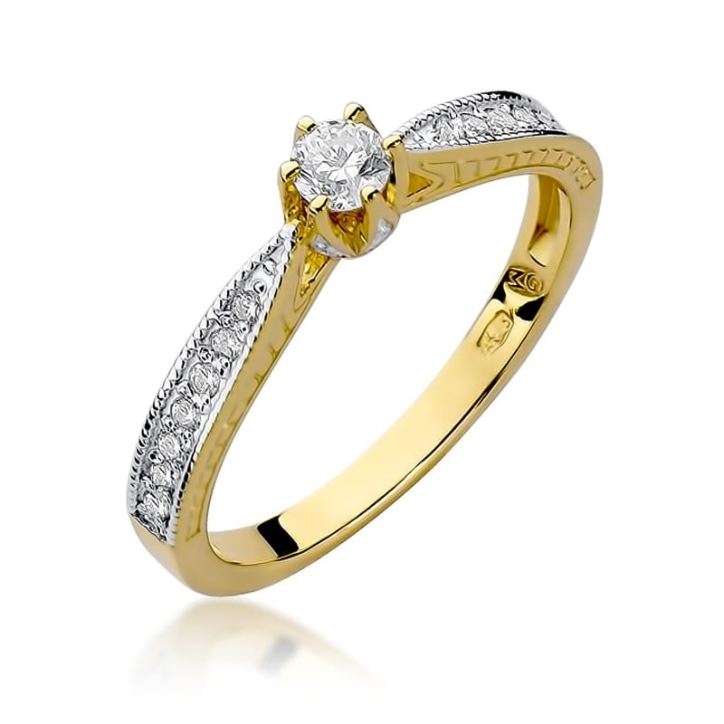Inel Aur 9K cu Diamante Naturale 0.30 ct