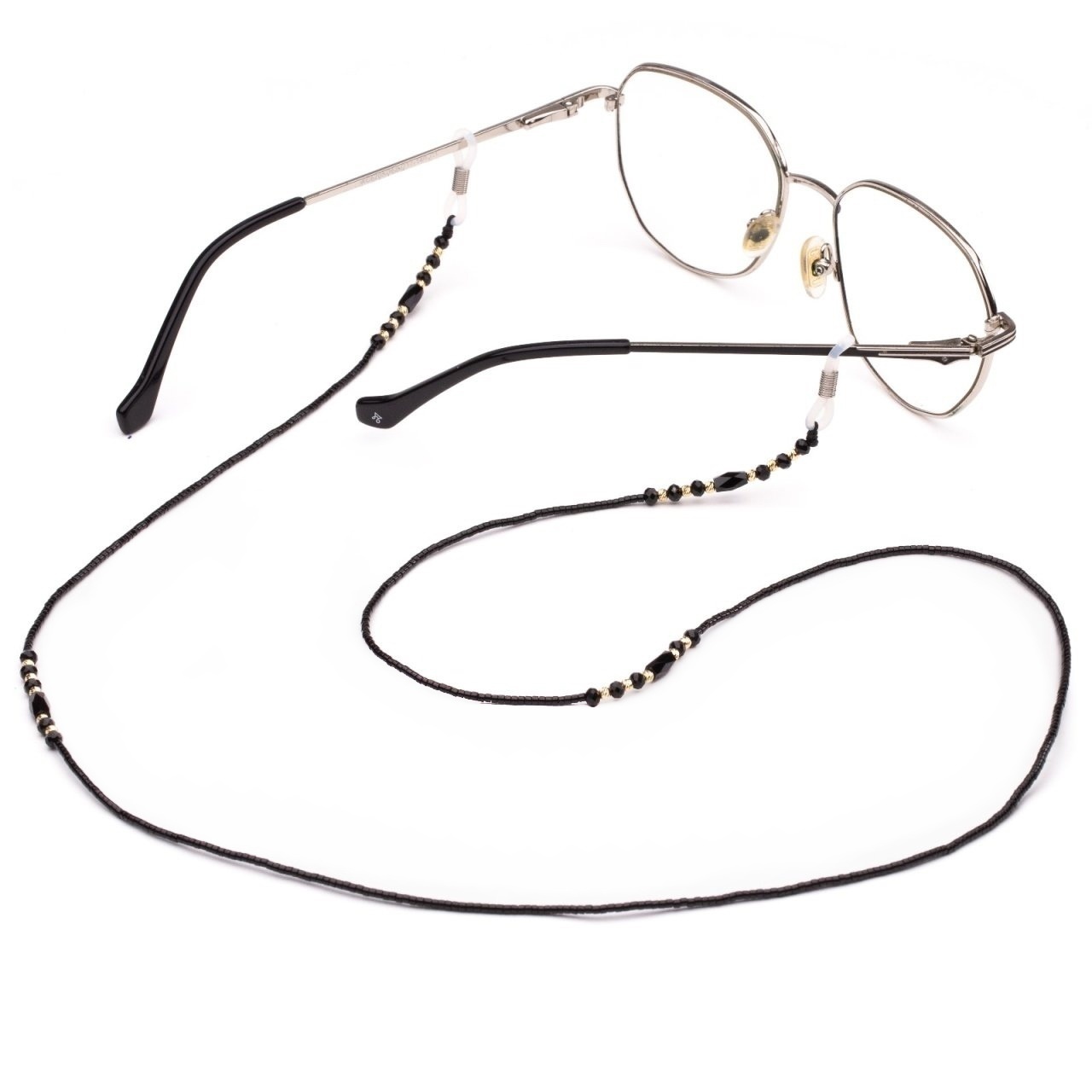 Lănțișor Exclusive pentru ochelari cu cristale și bile din AUR 14K