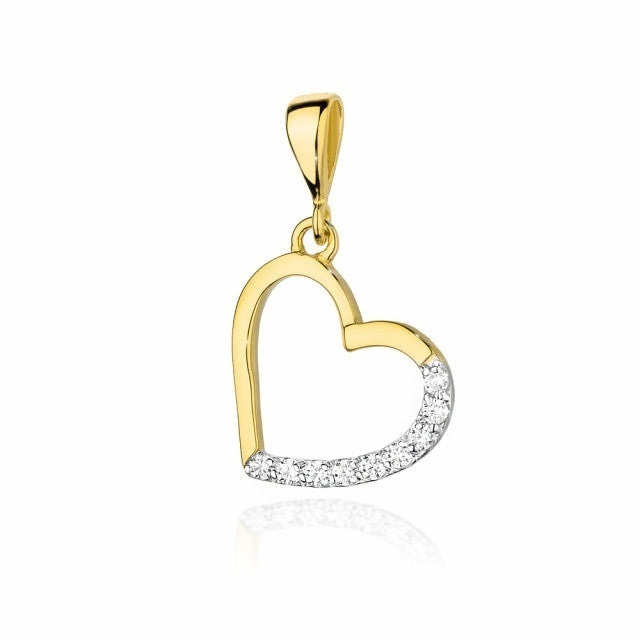 Pandantiv Aur 14K cu Diamante Naturale 0.13 ct