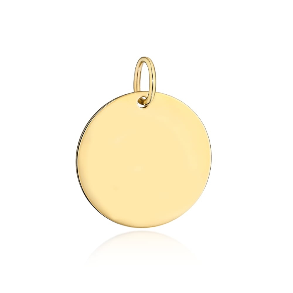 Pandantiv Elegant Din Aur Galben Cerc Plin 14K