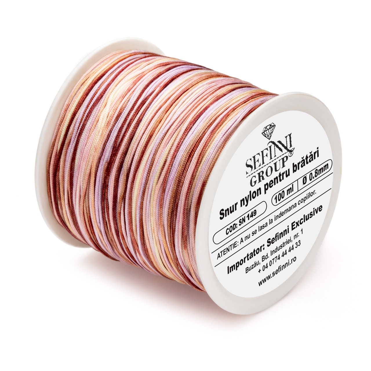 Rola snur 100m x 0.8mm - multicolor nude