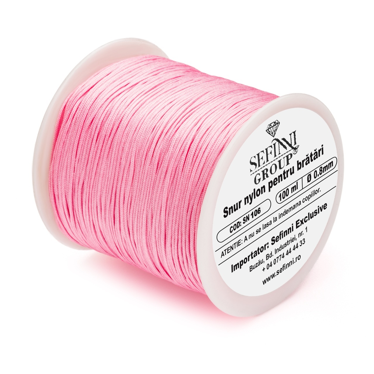 Rola snur 100m x 0.8mm - roz deschis