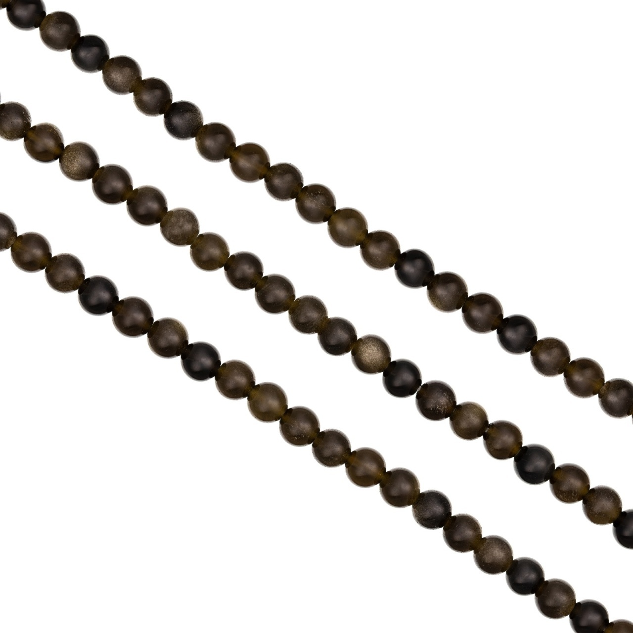 Sirag Obsidian auriu rotund 4mm