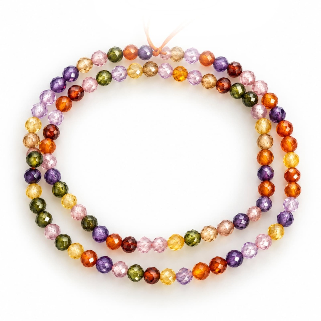 Șirag Zircon natural fațetat multicolor