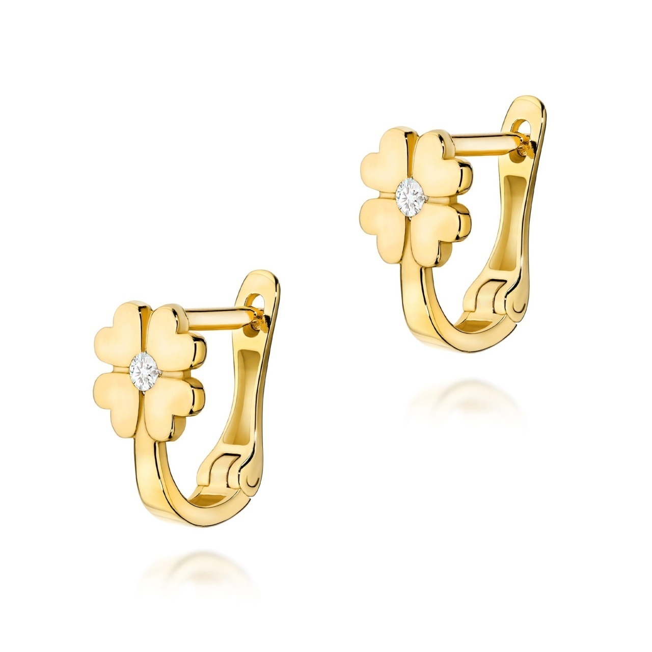 Cercei Aur 14K cu Diamant Natural 0.03 ct
