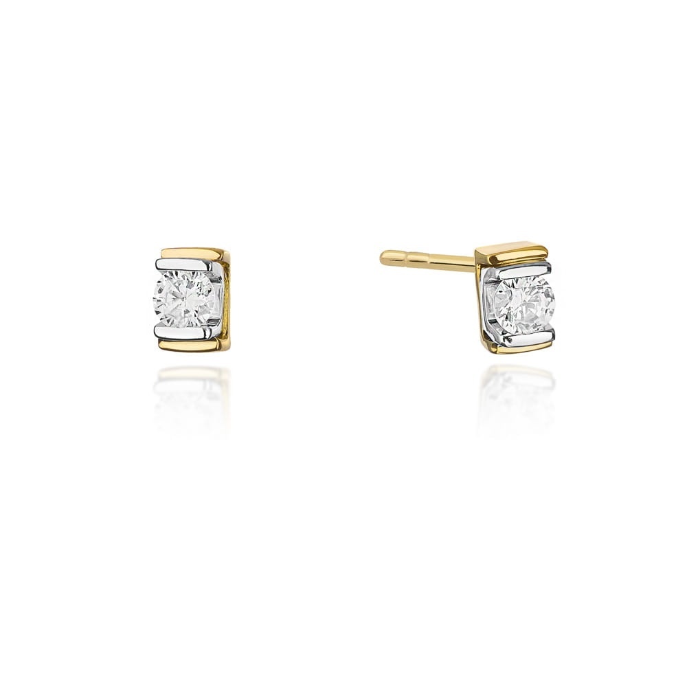 Cercei Aur 14K cu Diamant Natural 0.10 ct