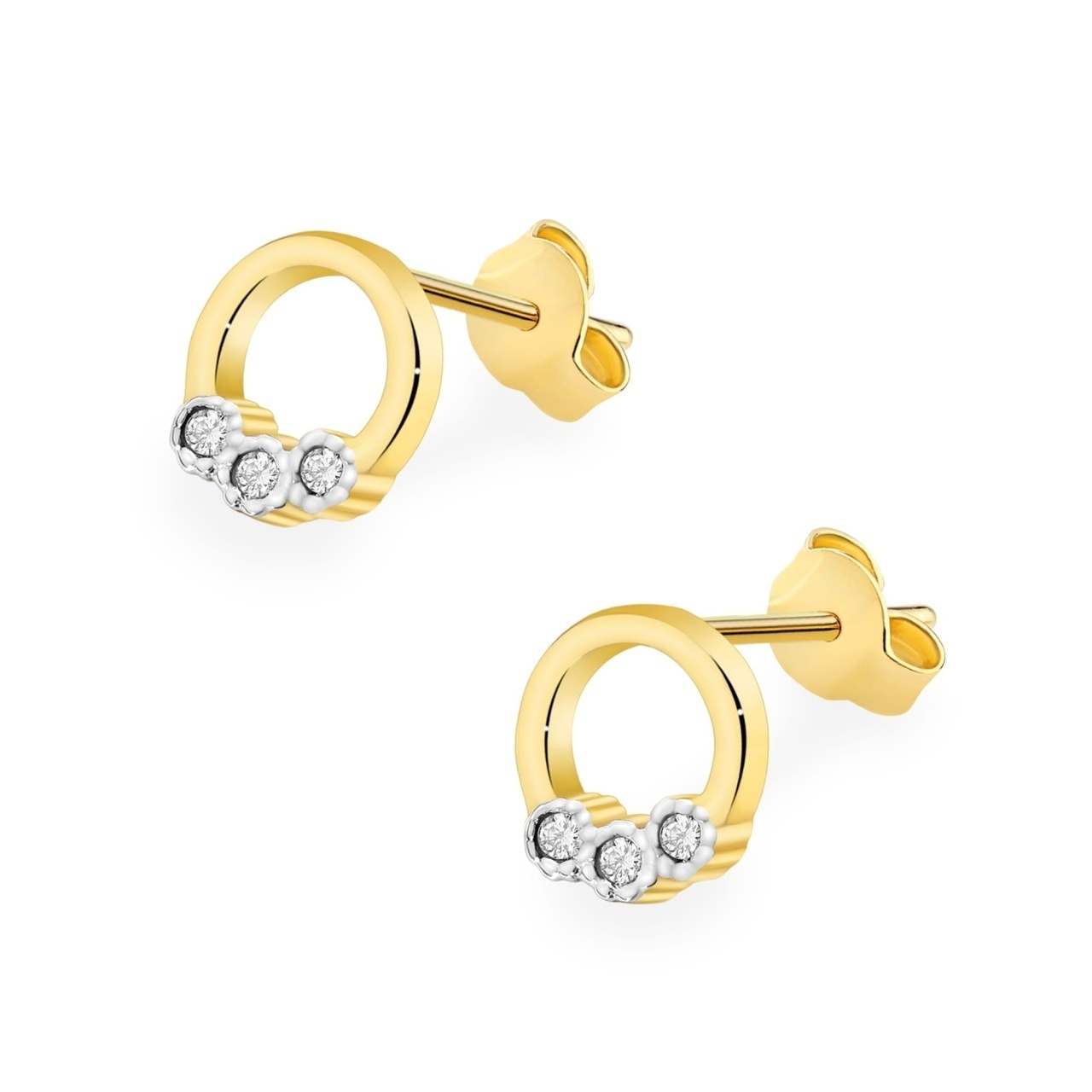 Cercei Aur 14K cu Diamante Naturale 0.05 ct