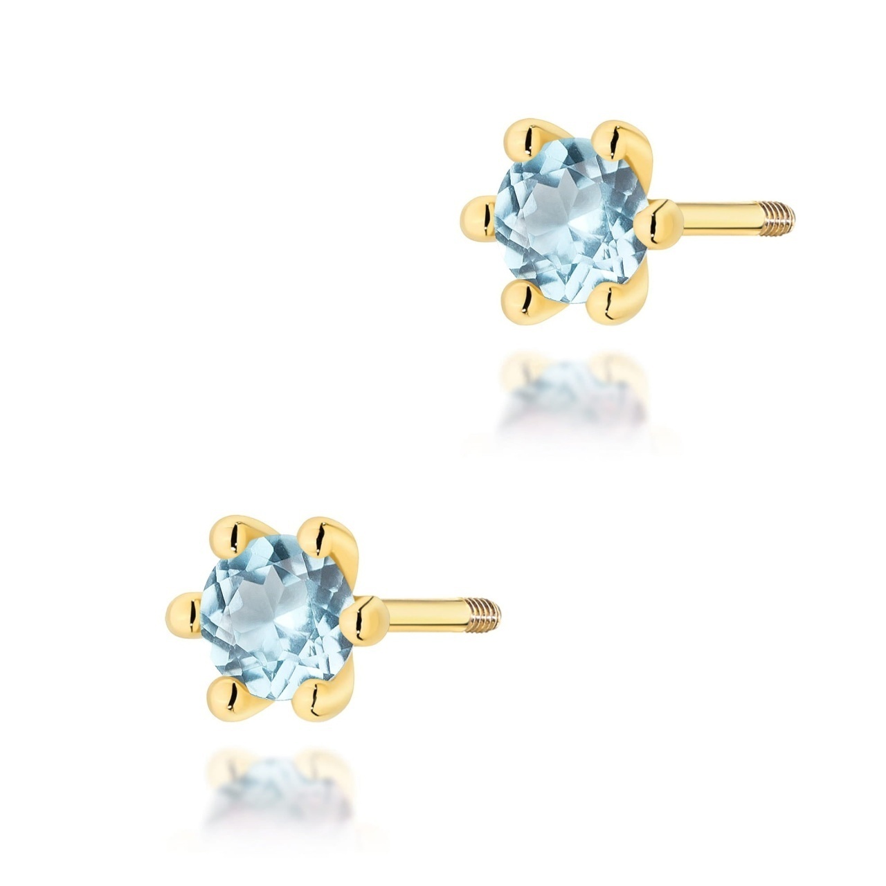 Cercei Aur 14K cu Topaz Swiss 0.15 ct Filet cu Protectie