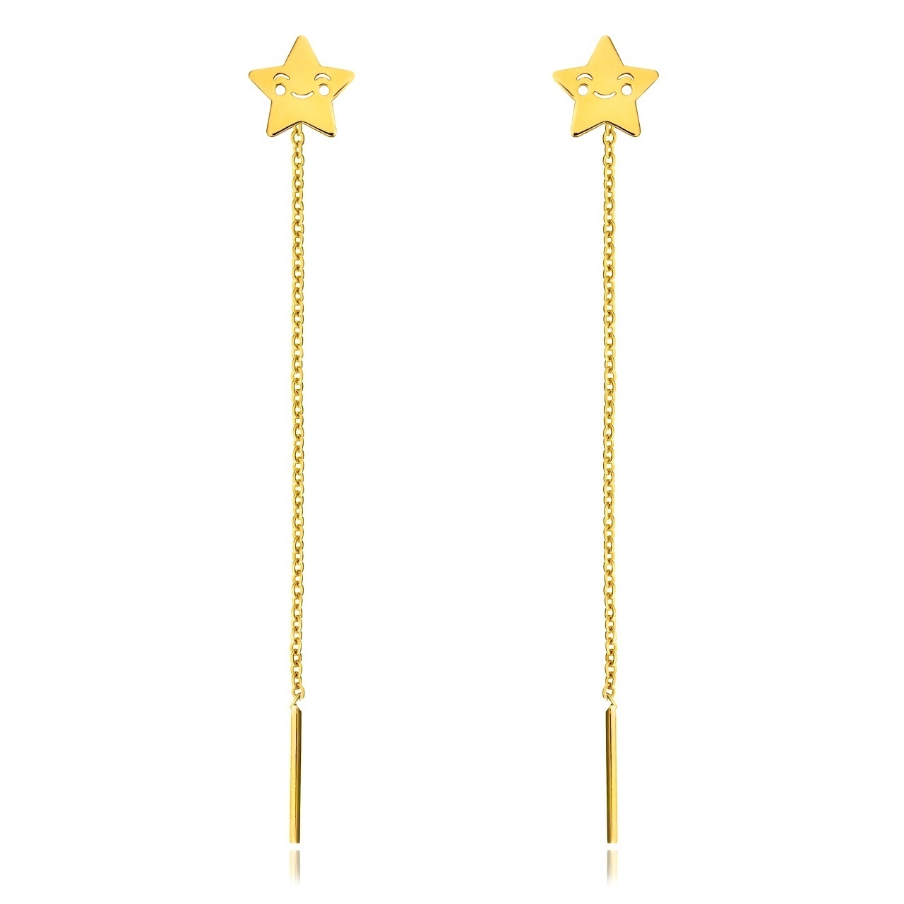 Cercei Happy Star din AUR 14K cu lantișor