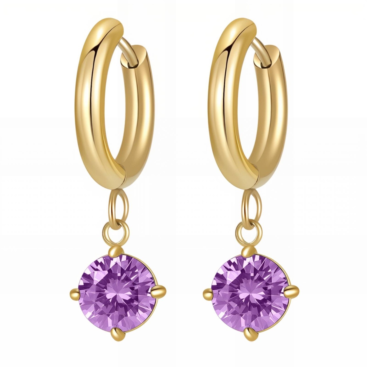 Cercei Purply din Inox placati cu AUR 18K