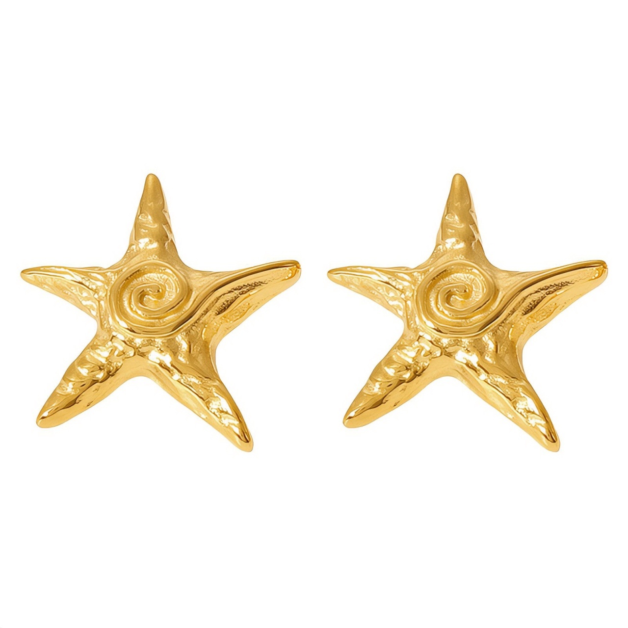 Cercei Starfish 18 din Inox placat cu AUR