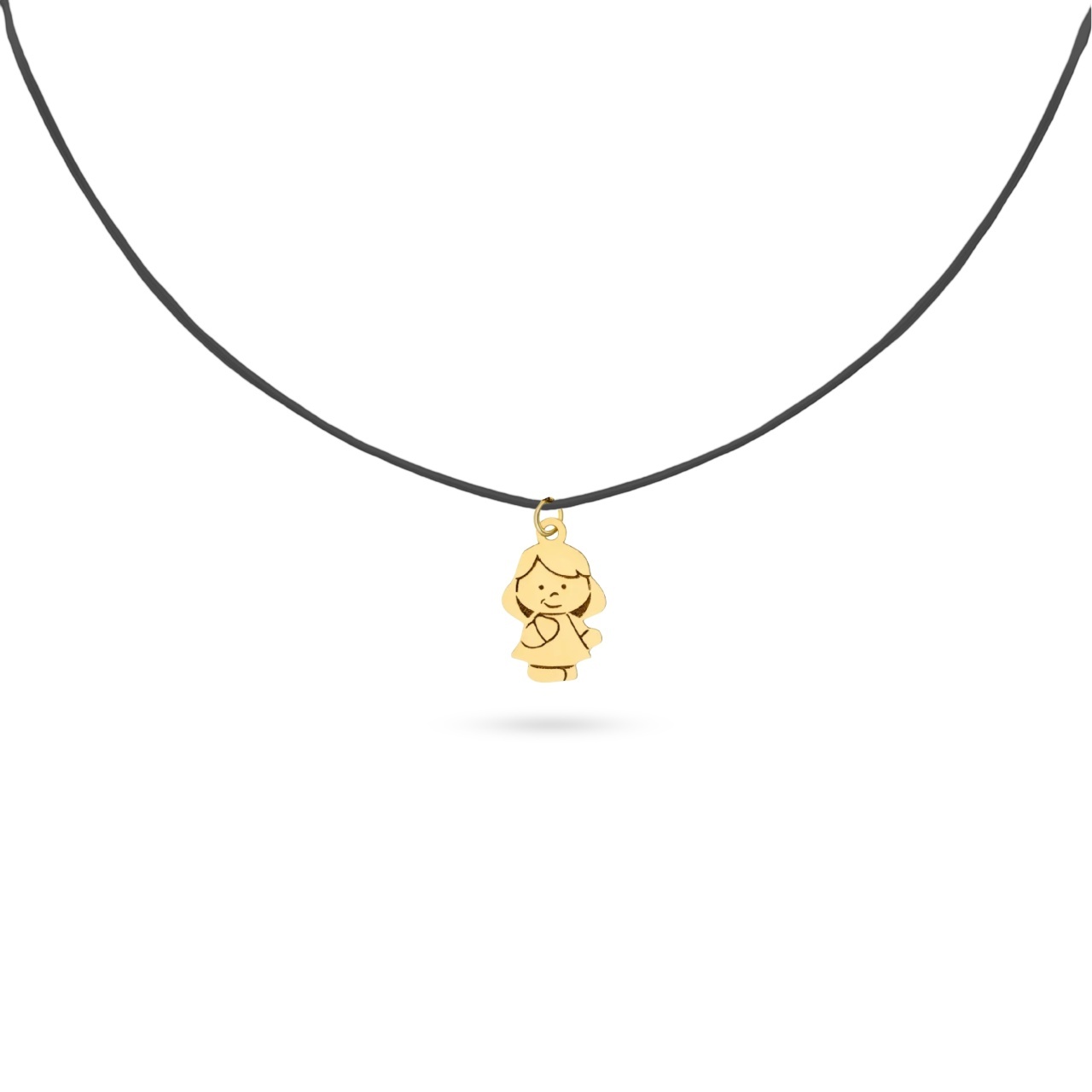 Choker My Baby cu snur reglabil și pandantiv din Aur 14K