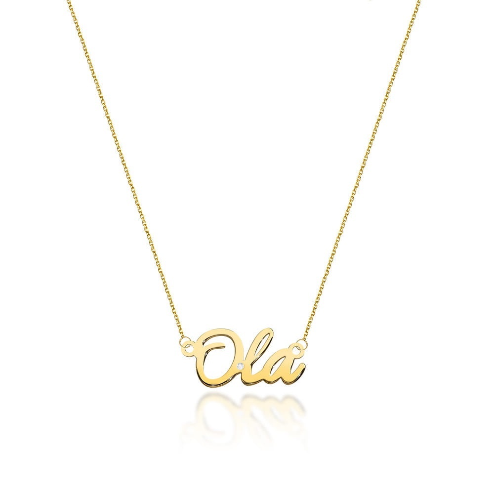 Colier Aur 14K cu Diamant Natural 0.01 ct