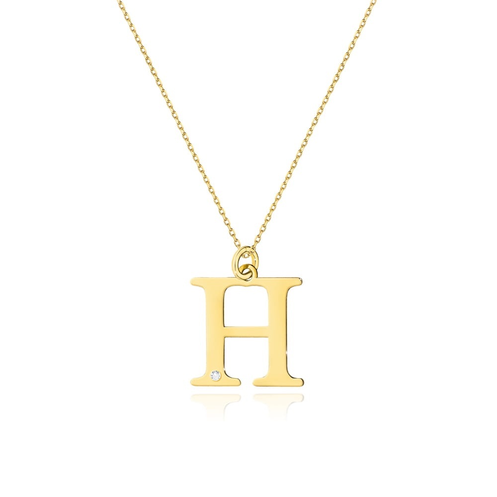 Colier Aur 14K cu Diamant Natural 0.01 ct