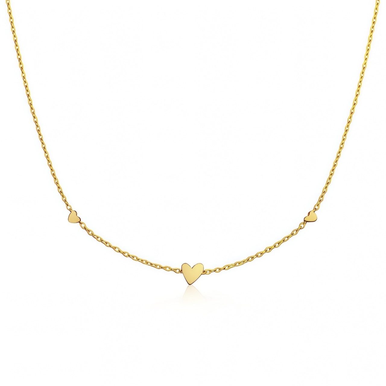 Colier Mini Hearts din inox placat cu aur 18K