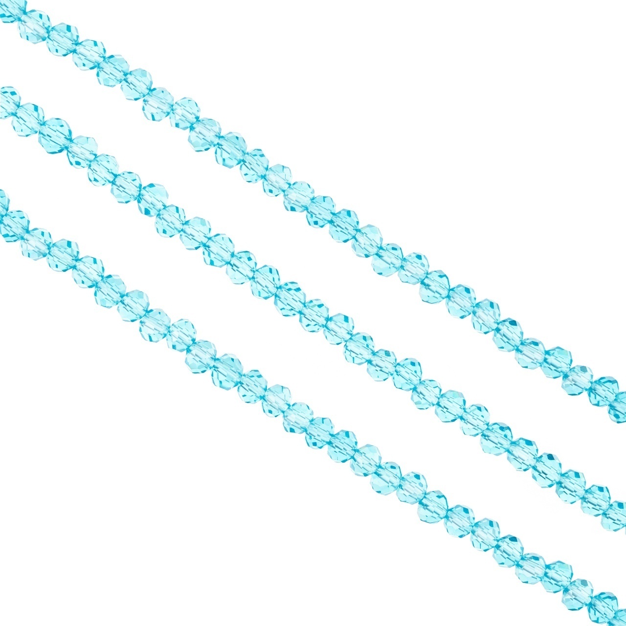 Cristale rondele fațetate de 4 mm - șirag aprox 130 bucăți - Bleu transparent
