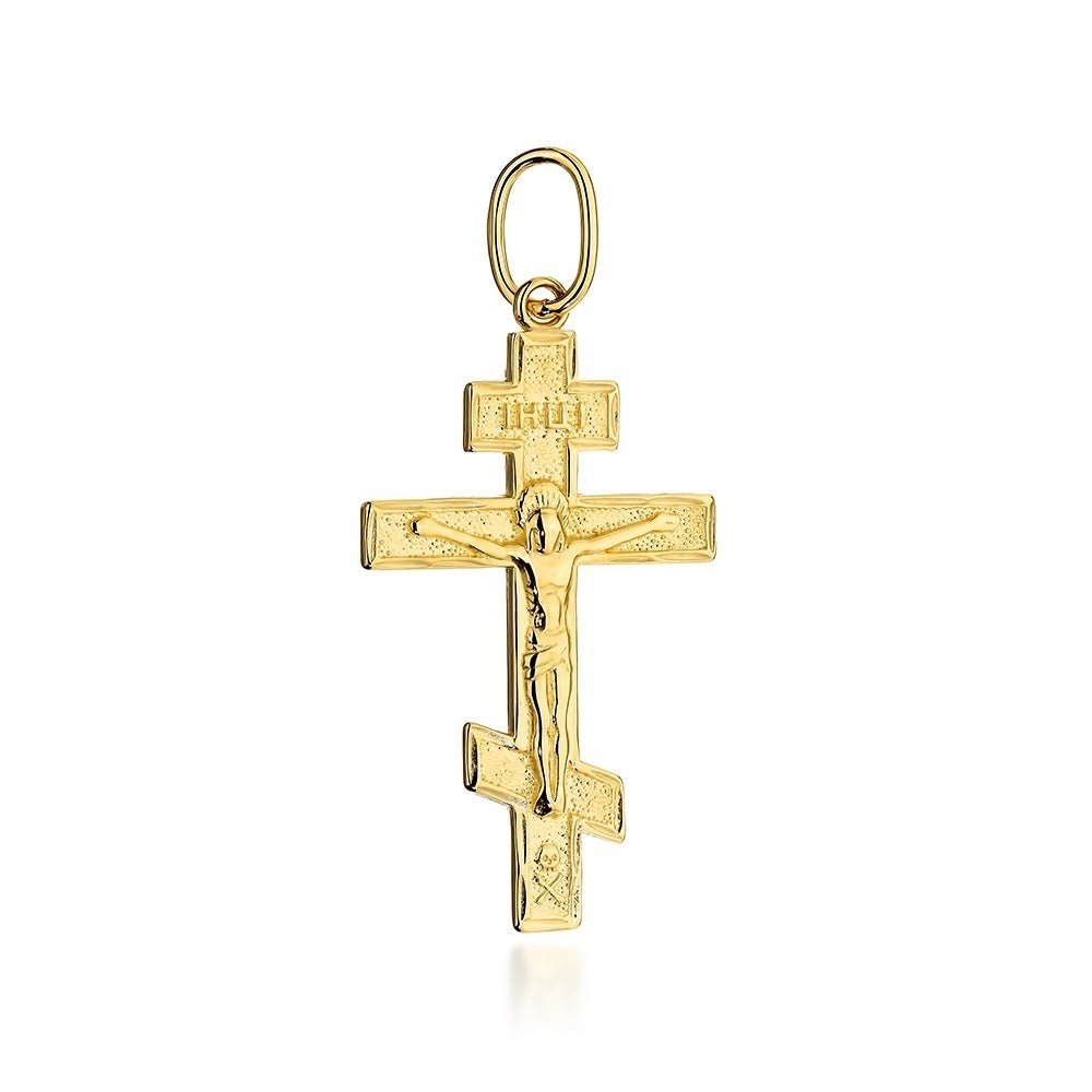 Cruciuliță Ortodoxă Aur 14K cu Chipul lui Iisus - Eleganță Divină