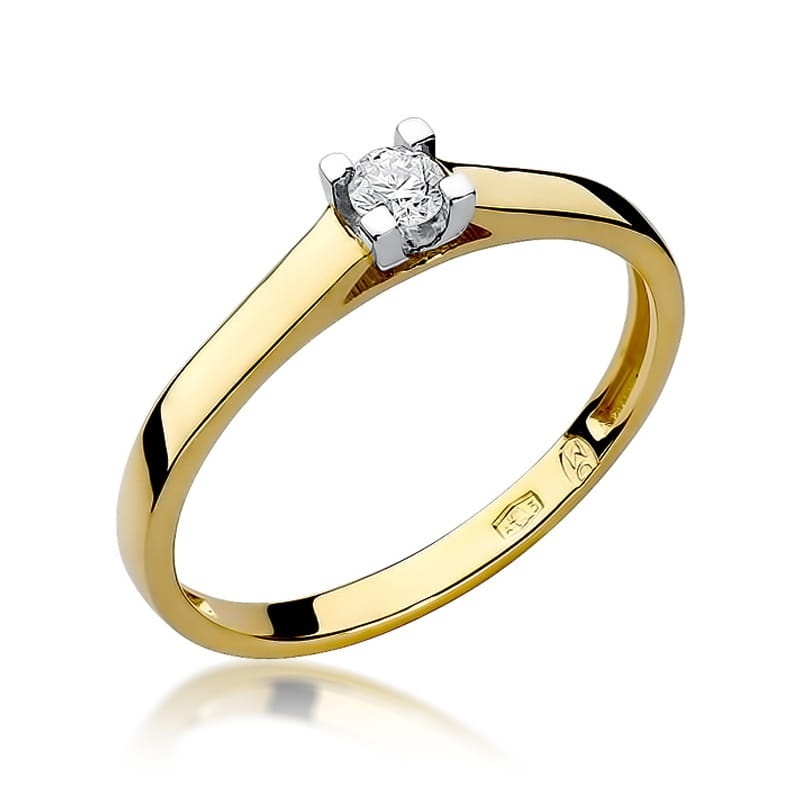 Inel Aur 14K cu Diamant Natural 0.12 ct