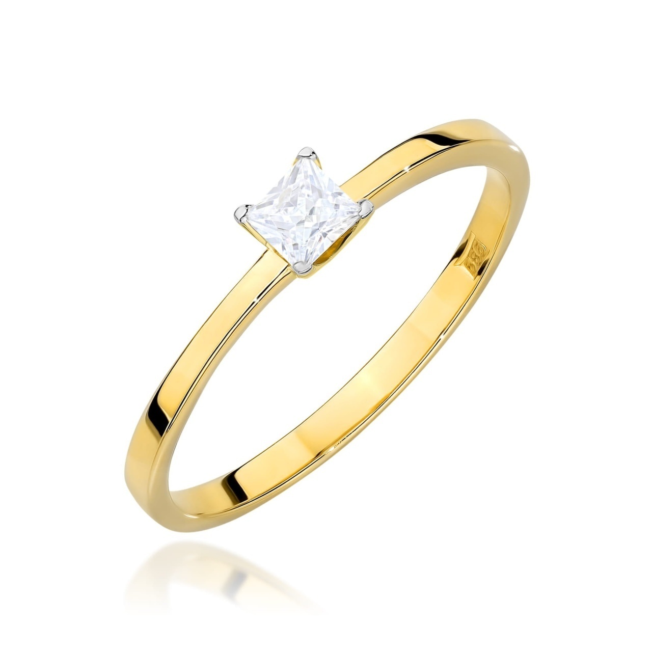 Inel Aur 9K cu Diamant Natural 0.15 ct
