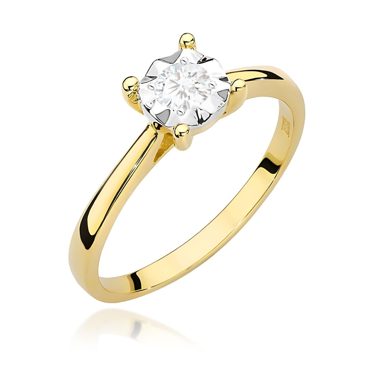 Inel Aur 9K cu Diamant Natural 0.20 ct